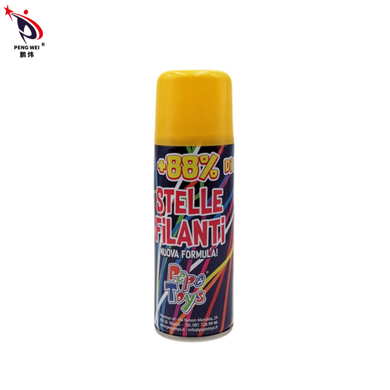 ISO14001 Crazy Silly String Spray 6 ألوان غير قابلة للاشتعال متينة