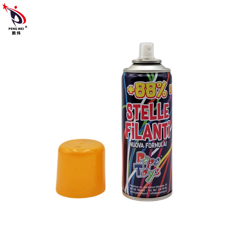 ISO14001 Crazy Silly String Spray 6 ألوان غير قابلة للاشتعال متينة